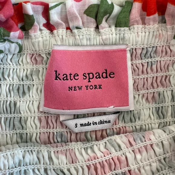 Kate Spade Midi Smocked Dress Small - Picture 2 of 7